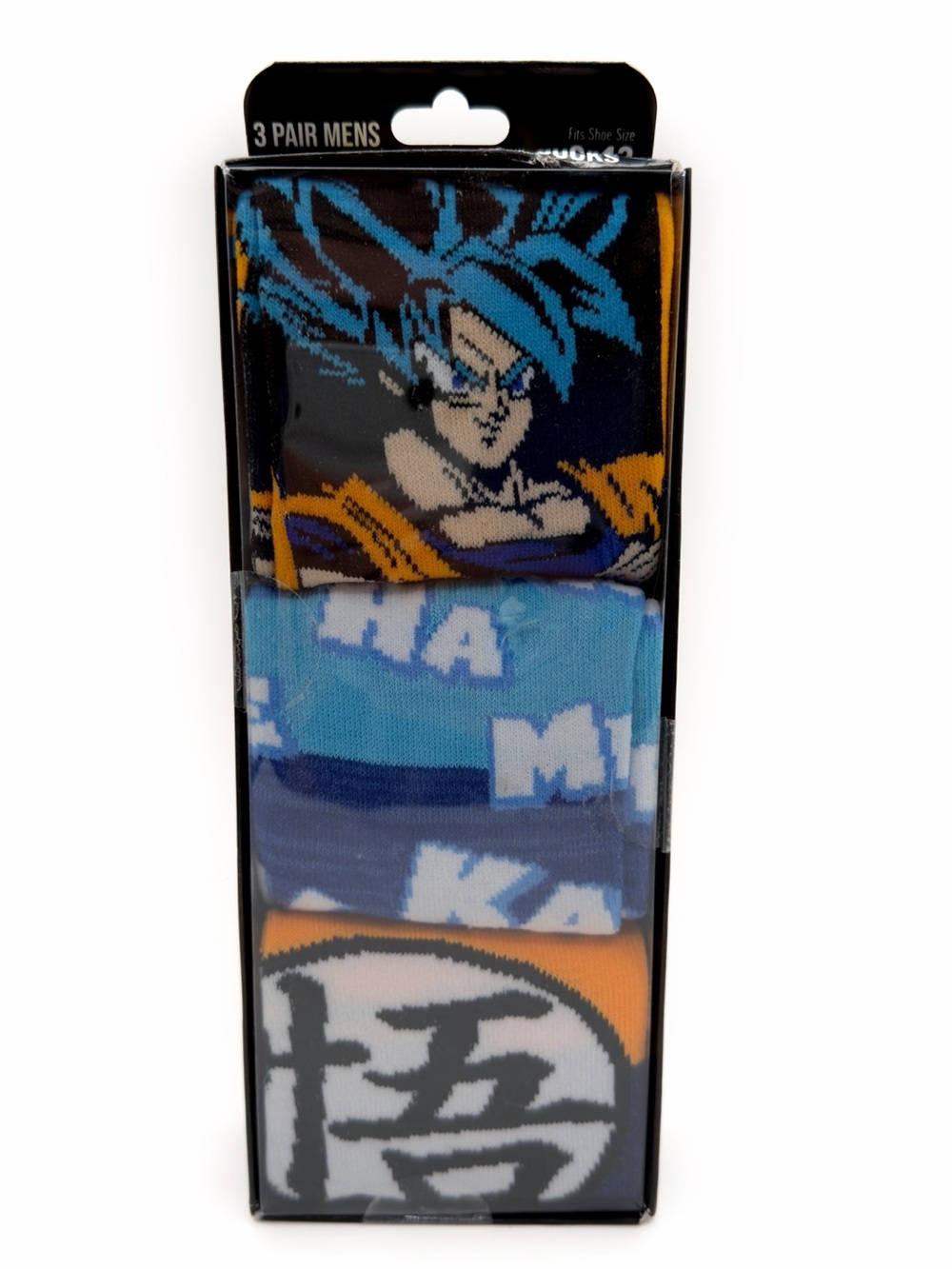 Dragonball Z Crew Socks Mens Womens Gift Set 3 Pack Goku Kanji